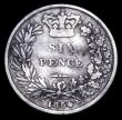 London Coins : A158 : Lot 2591 : Sixpence 1854 ESC 1700 VG the reverse slightly better, unevenly toned, Very Rare