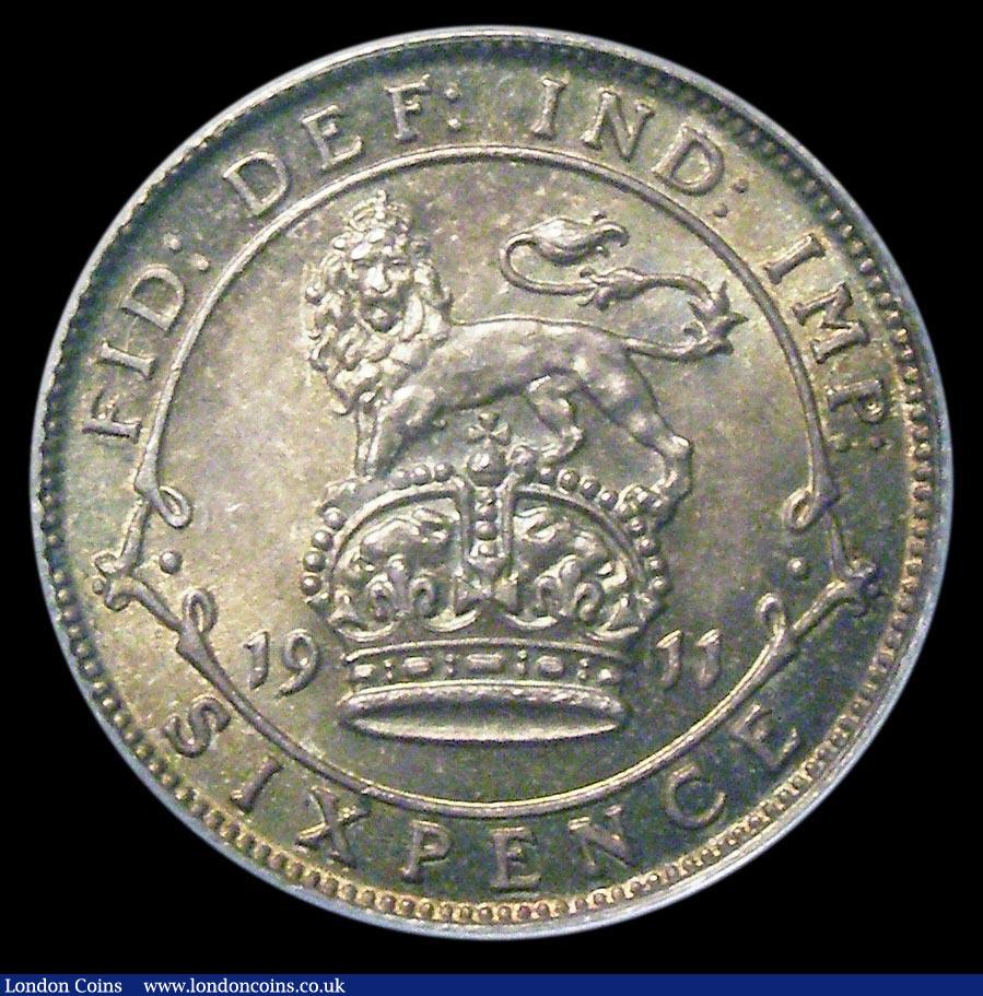 London Coins : A158 : Lot 2608 : Sixpence 1911 ESC 1795 Davies 1862 Dies 2A. Obverse I of BRITT points to a space. Reverse Colon of F...