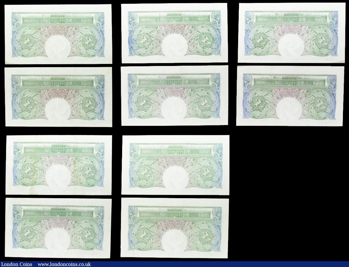 London Coins : A158 : Lot 33 : One Pound Catterns (10) B225 issued 1930, 5 consecutively numbered pairs, prefixes M62, O16, S31 &am...