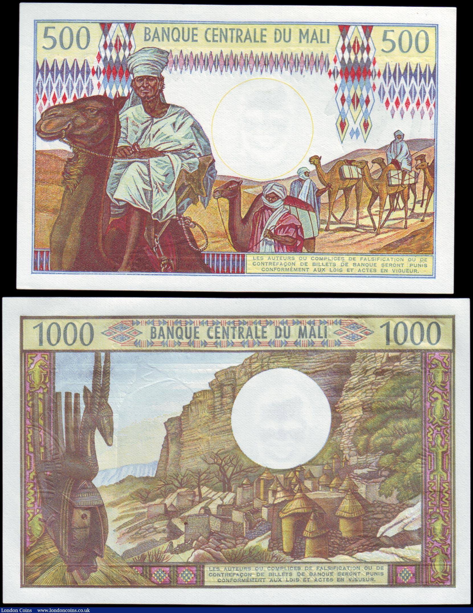 London Coins : A158 : Lot 384 : Mali (2) 1000 Francs & 500 Francs issued 1970 - 1984, Pick13b & Pick12e, Uncirculated