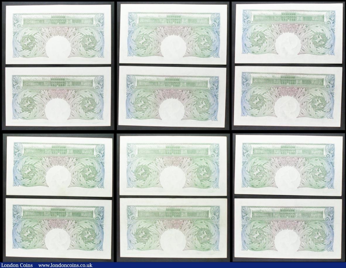 London Coins : A158 : Lot 41 : One Pound Peppiatt (12) B238 issued 1934, 6 consecutively numbered pairs including a last series pai...