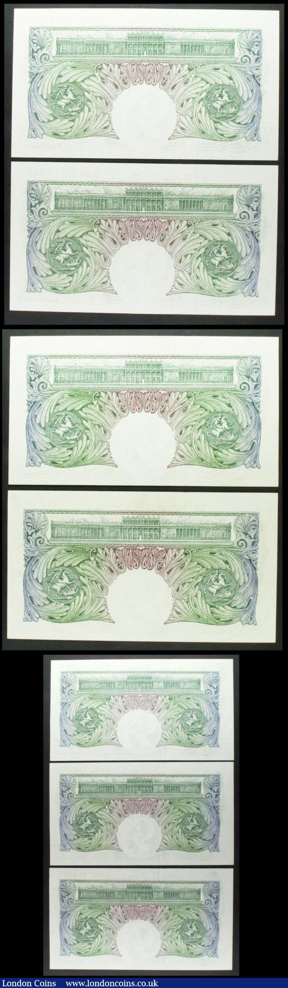 London Coins : A158 : Lot 68 : One Pound Beale (7) B268 issued 1950, a consecutively numbered run of 3, series X63C 780200 to X63C ...