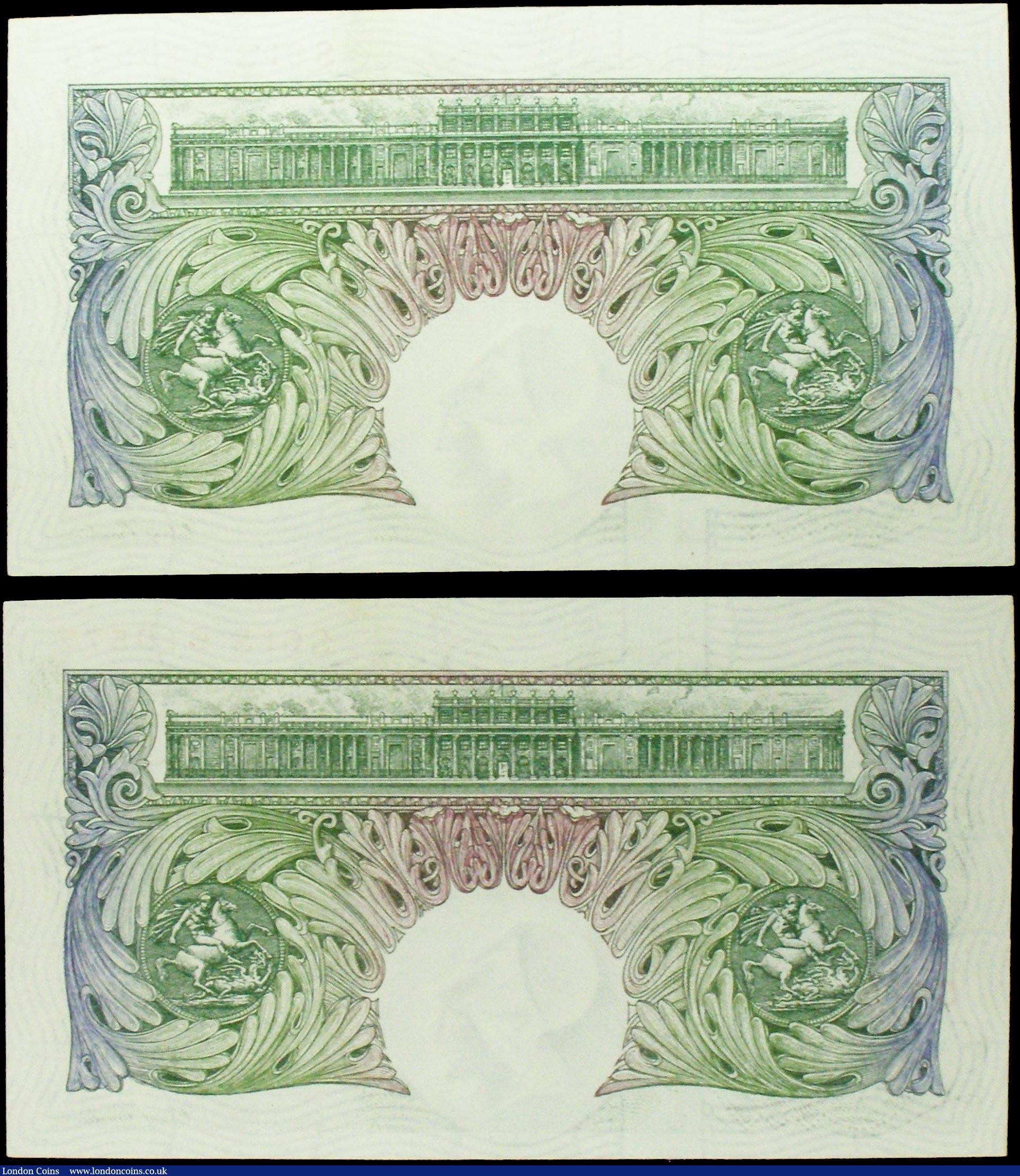 London Coins : A158 : Lot 70 : One Pound Beale (2) B269 issued 1950, consecutively numbered pair of Replacement notes, series S61S ...