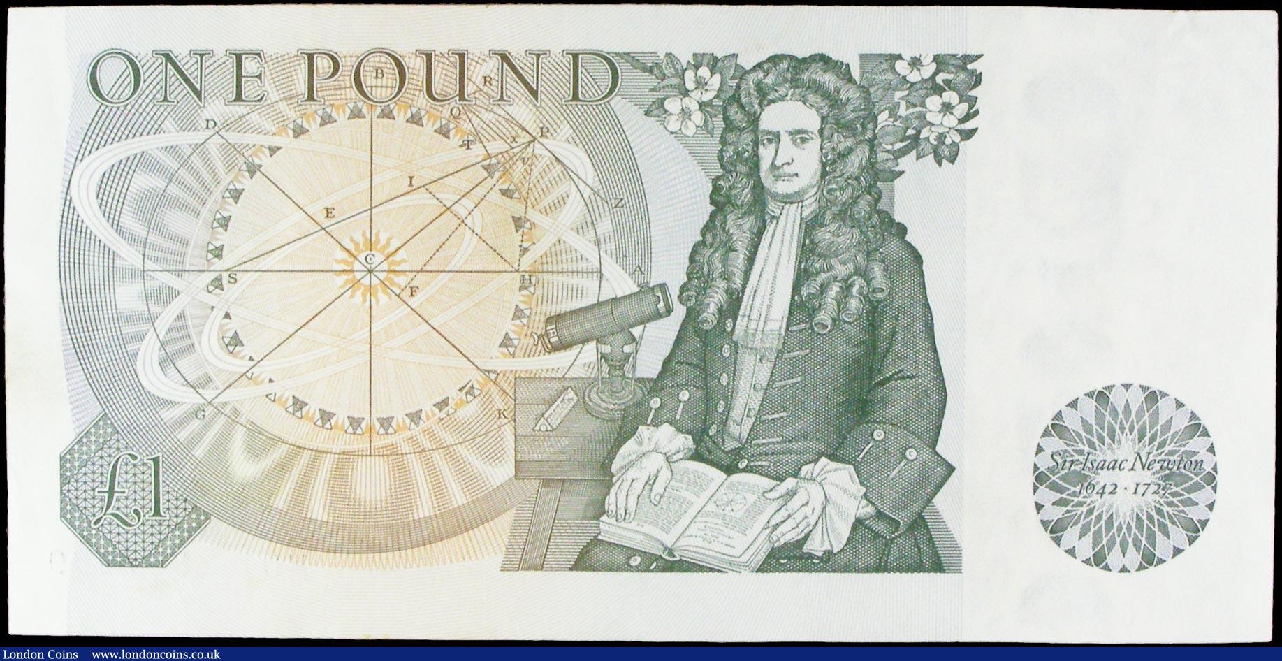London Coins : A158 : Lot 89 : One Pound Page B338 issued 1978, scarce replacement series M01 667969, (M01 is the only prefix known...