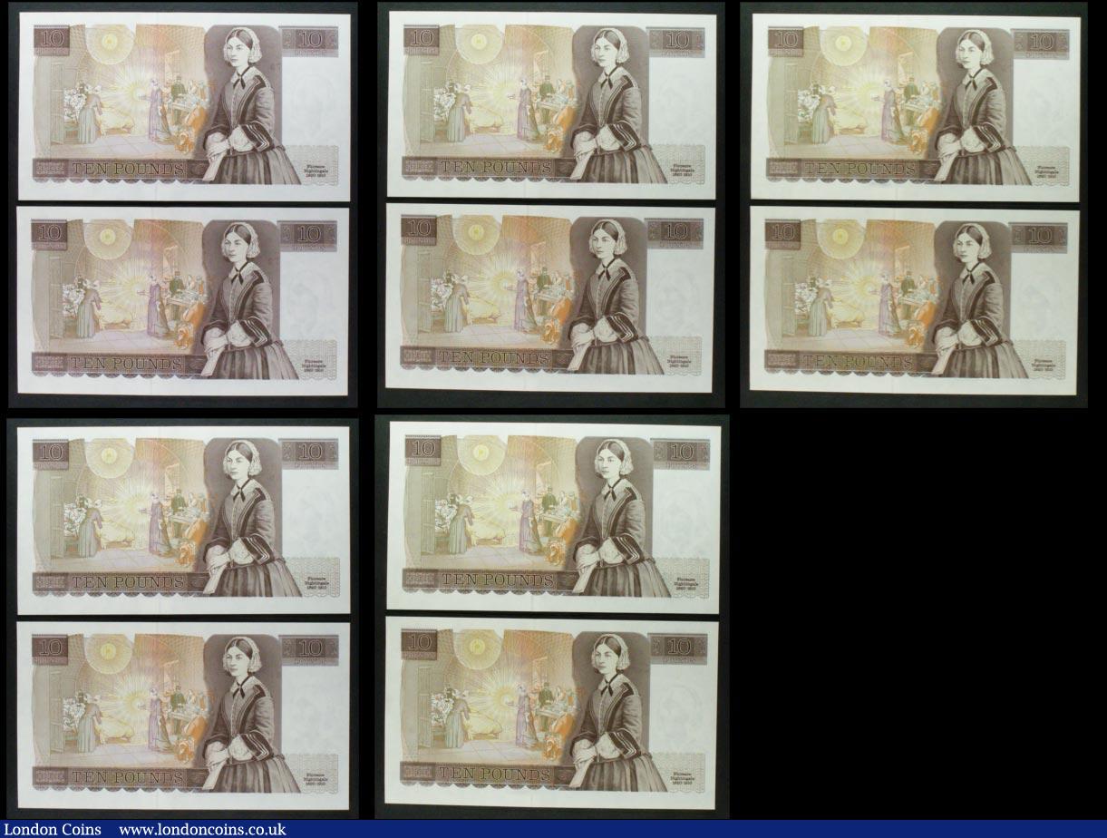 London Coins : A158 : Lot 92 : Ten Pounds Gill (10) B354 issued 1988, a consecutively numbered run series HX28 045472 to HX28 04548...