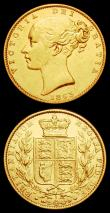 London Coins : A158 : Lot 2892 : Sovereigns (2) 1861 Marsh 44 Fine/Good Fine, 1863 Marsh 46 Fine/Good Fine