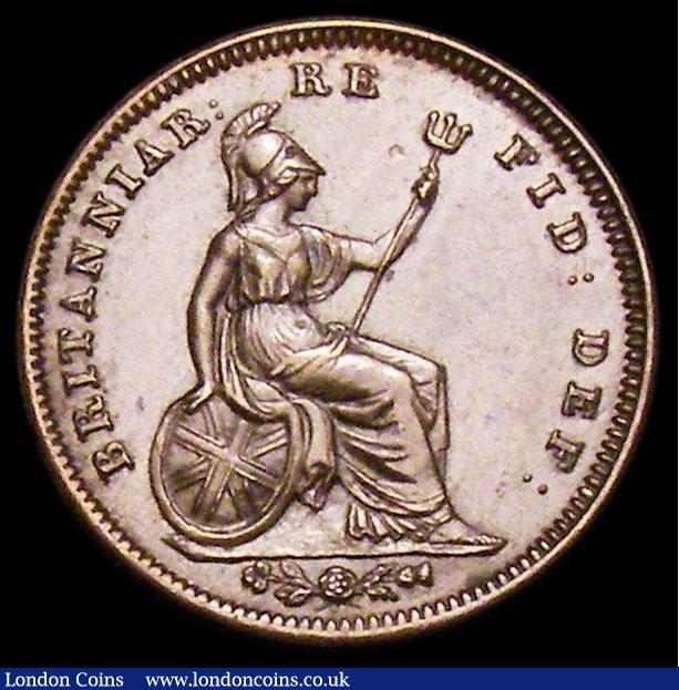 London Coins : A159 : Lot 1229 : Third Farthing 1844 RE for REG Peck 1607, struck on a thin flan, Peck states, probably all late mint...