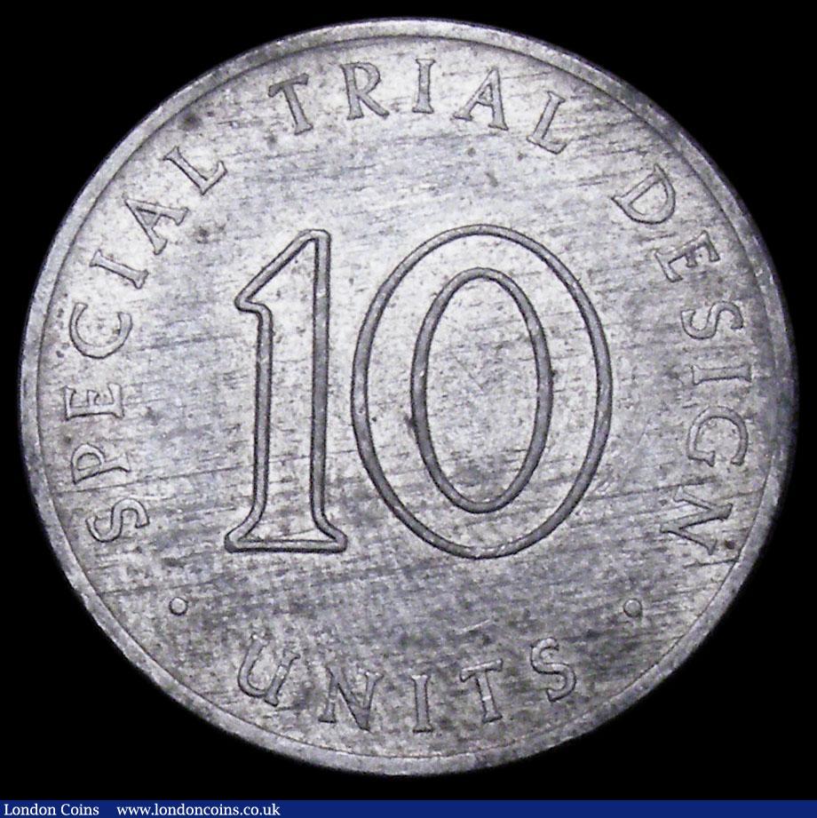 London Coins : A159 : Lot 540 : 10 Units Special Trial Design , struck in aluminium or white metal, Obverse: SPECIAL TRIAL DESIGN ar...
