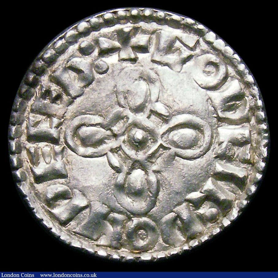 London Coins : A159 : Lot 632 : Penny Harthacnut (1035-1042) Jewel Cross type, Watchet Mint, Godcild, +HARÐa CNVT REX, diademed ...