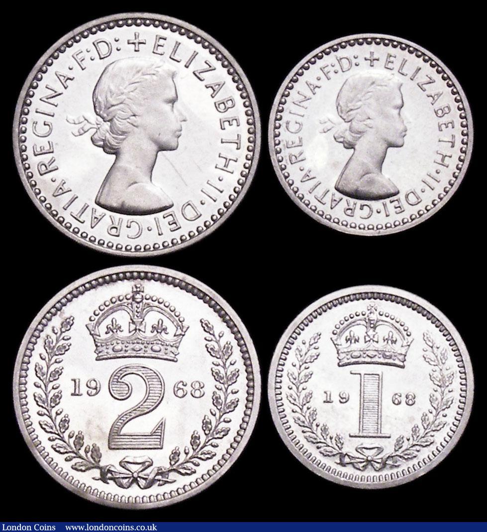 London Coins : A159 : Lot 937 : Maundy Set 1968 ESC 2585 UNC and lustrous the Threepence with some very small tone spots