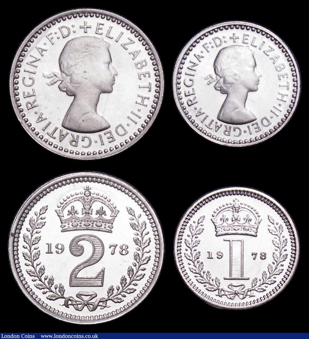 London Coins : A159 : Lot 949 : Maundy Set 1978 ESC 2595 UNC and lustrous with a hint of light tone, the Twopence with a very small ...