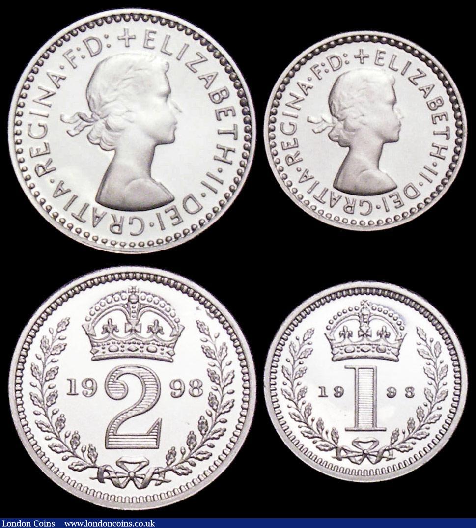 London Coins : A159 : Lot 976 : Maundy Set 1998 S.4211 UNC and lustrous, the Fourpence with some toning on the obverse