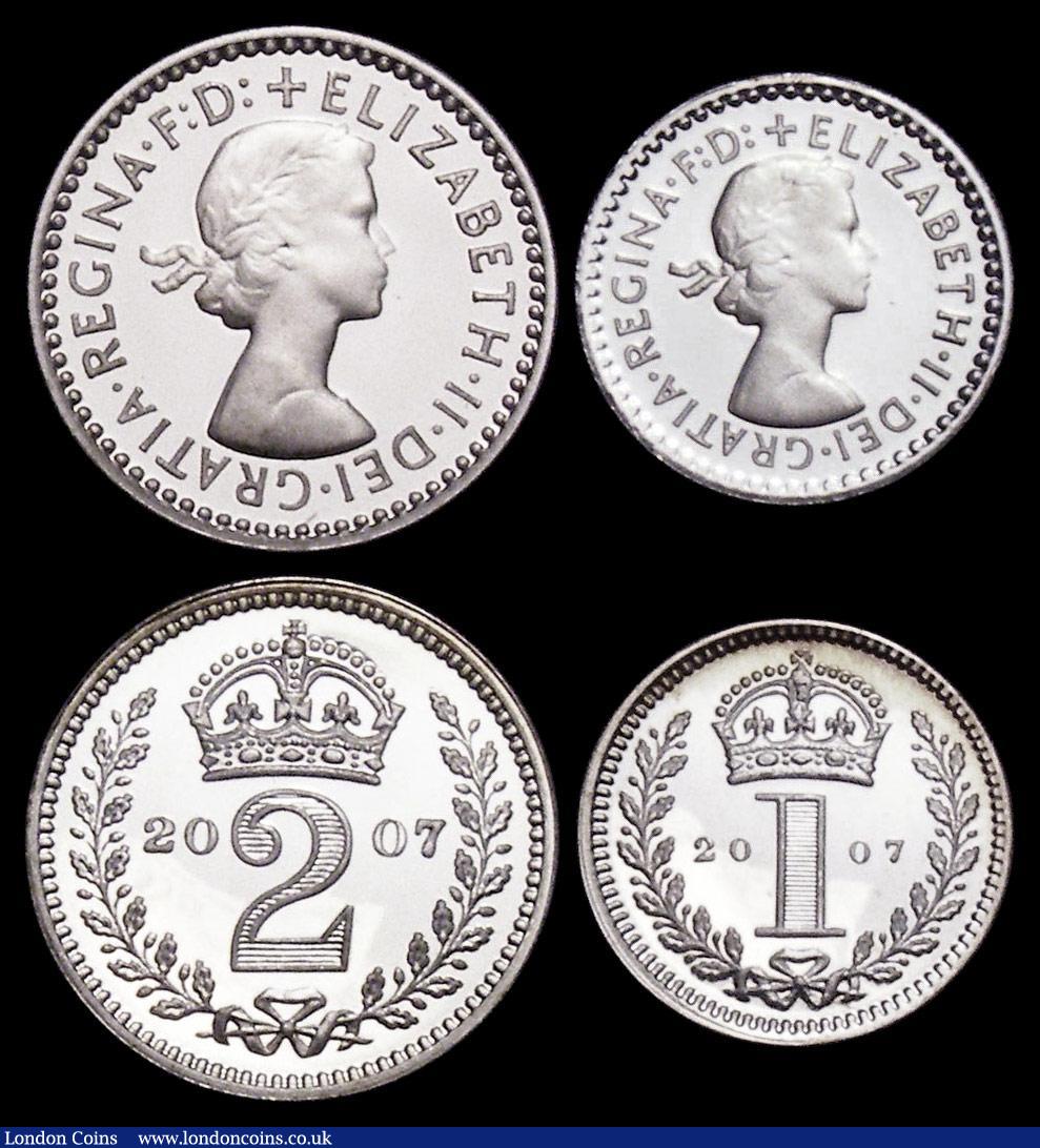 London Coins : A159 : Lot 986 : Maundy Set 2007 S.4211 UNC-nFDC and lustrous, the Threepence with a small tone spot