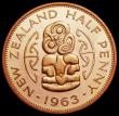 London Coins : A159 : Lot 2111 : New Zealand Halfpenny 1963 VIP Proof/Proof of record KM#23.2 nFDC with some contact marks, retaining...