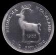 London Coins : A159 : Lot 2135 : Rhodesian and Nyasaland Shilling 1955 VIP Proof/Proof of record, struck in Cupro-Nickel, KM#5, in an...