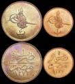 London Coins : A159 : Lot 3486 : Turkey 10 Para (2) AH1255/17 (1856) KM#667.2 UNC and nicely toned, Egypt (2) 10 Para AH1277/9 KM#241...