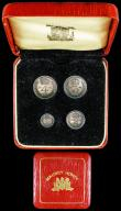 London Coins : A159 : Lot 934 : Maundy Set 1964 ESC 2581 UNC with matching grey tone, in a red square Maundy Money case