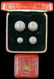 London Coins : A159 : Lot 936 : Maundy Set 1966 ESC 2583 UNC and lustrous with light toning, in a dated red square Maundy Money case