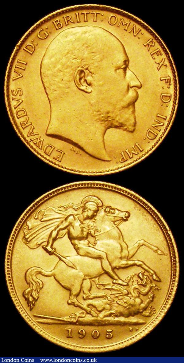 Half Sovereigns (2) 1902 Marsh 505 GVF, 1905 Marsh 508 GVF/VF : English Coins : Auction 160 : Lot 2196