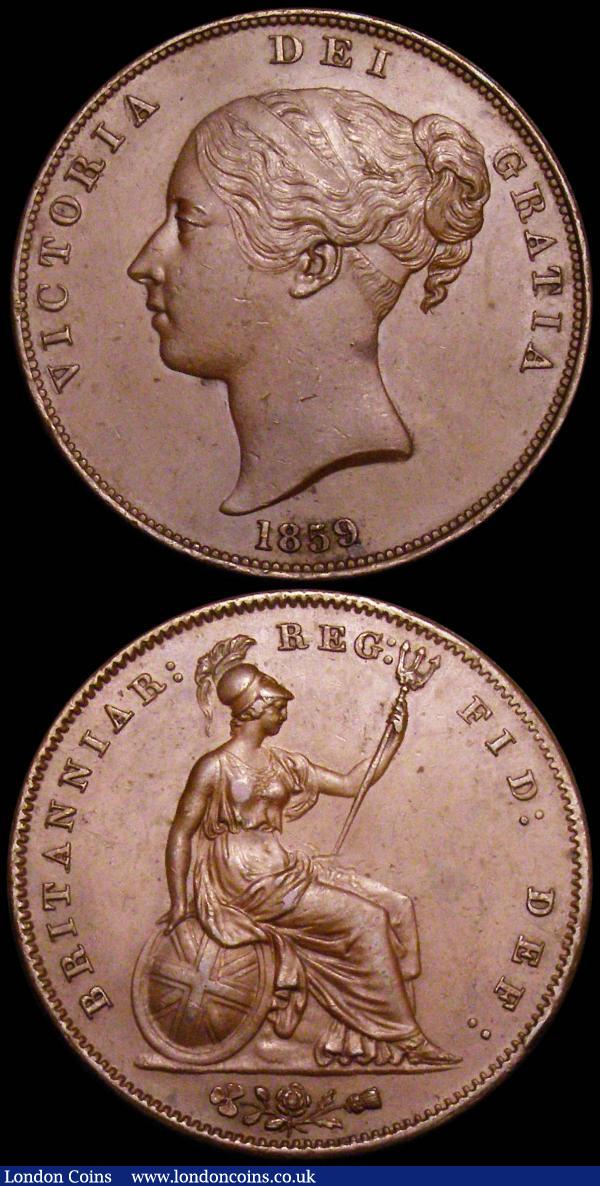 Pennies (2) 1859 Small Date as Peck 1519 Good Fine, 1859 Large Date Peck 1519 GVF : English Coins : Auction 160 : Lot 2982