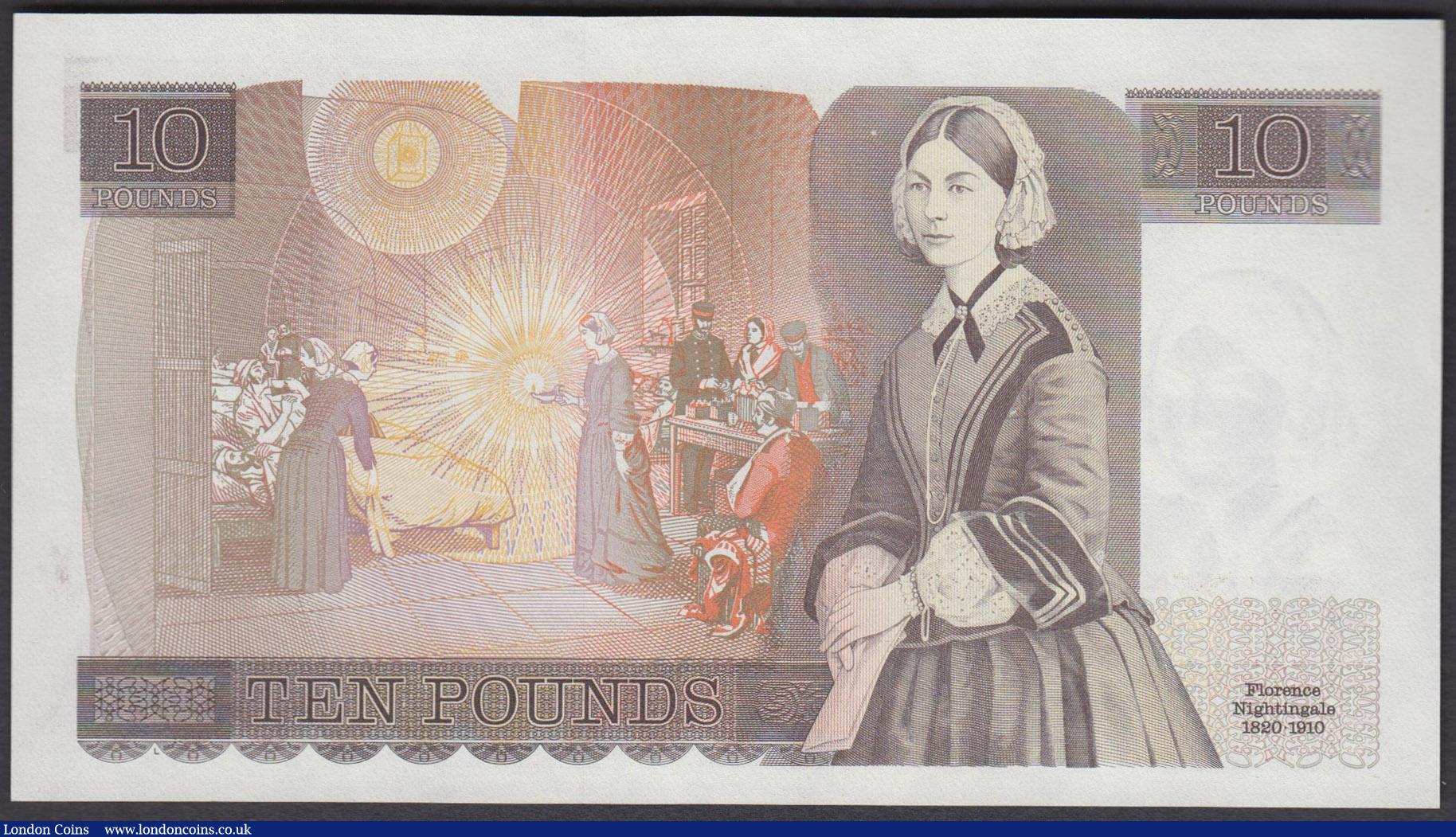 London Coins : A160 : Lot 118 : Ten Pounds Somerset B348 issued 1984 scarce first run AN01 065083, (Pick379b), Uncirculated