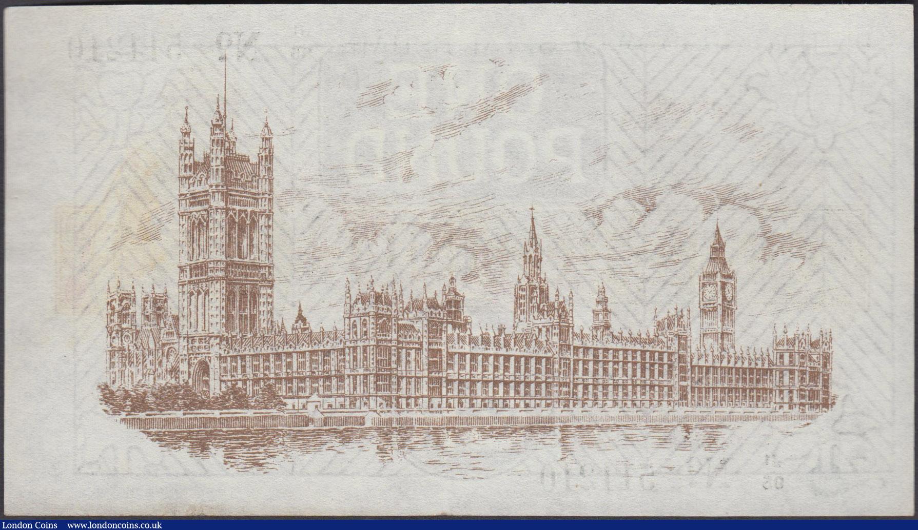 London Coins : A160 : Lot 195 : One Pound Warren Fisher T31 issued 1923 series J1/95 511210, No. with dot, portrait King George V at...