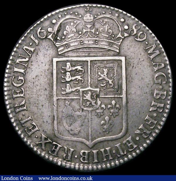 Halfcrown 1689 First Shield, Caul and Interior frosted, L over M in GVLIELMVS, ESC 503A, Bull 827, Bold Good Fine, in an LCGS holder and graded LCGS 30 : English Coins : Auction 160 : Lot 2221