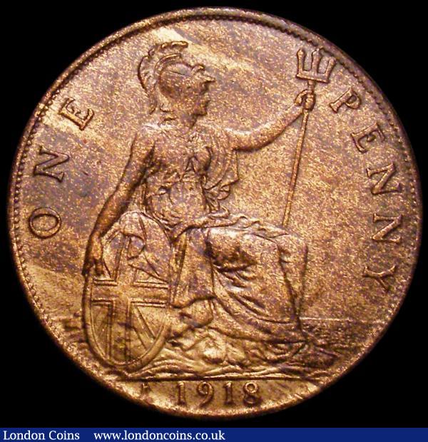 Penny 1918H Freeman 183 dies 2+B EF with streaky lustre : English Coins : Auction 160 : Lot 2440