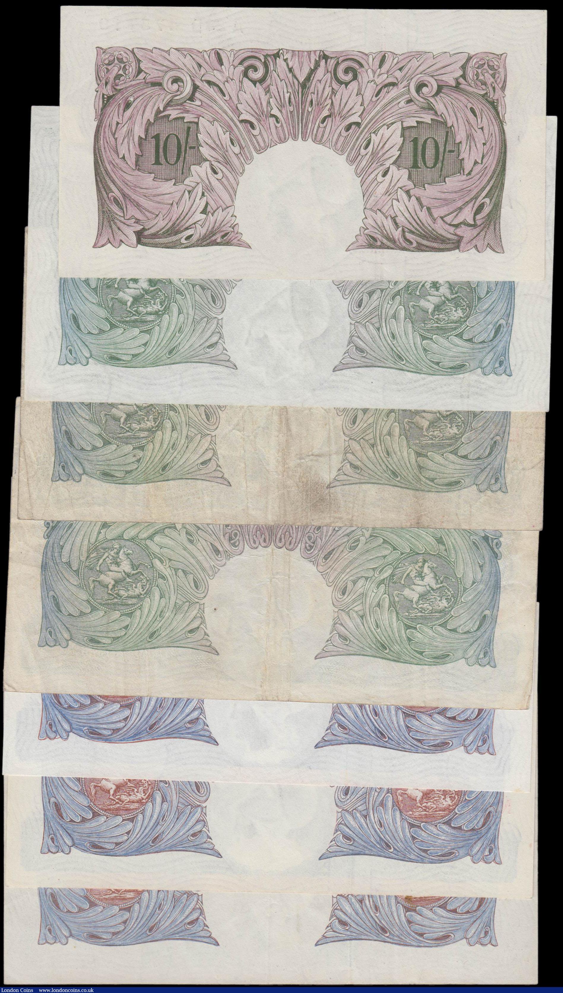 London Coins : A160 : Lot 26 : Bank of England (7), 1 Pound Catterns B225 issued 1930 series S07 403141, (Pick363b) EF, 1 Pound Pep...