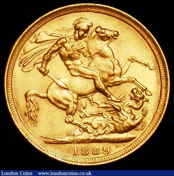 Sovereign 1889S First Legend S.3868, DISH S11 VF/GVF : English Coins : Auction 160 : Lot 2614