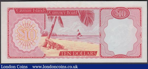 Cayman Islands 10 Dollars dated Law 1971(1972), first series A/1 488283, portrait Queen Elizabeth II at right, (Pick3), light dent in paper, about Uncirculated to Uncirculated : World Banknotes : Auction 160 : Lot 263