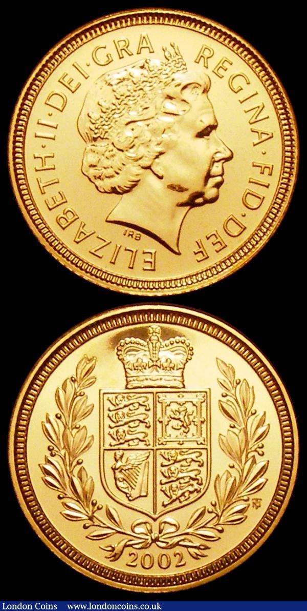 Sovereign 2002 Marsh 316 Lustrous UNC with some contact marks, Half Sovereign 2002 Marsh 549 Lustrous UNC : English Coins : Auction 160 : Lot 2683