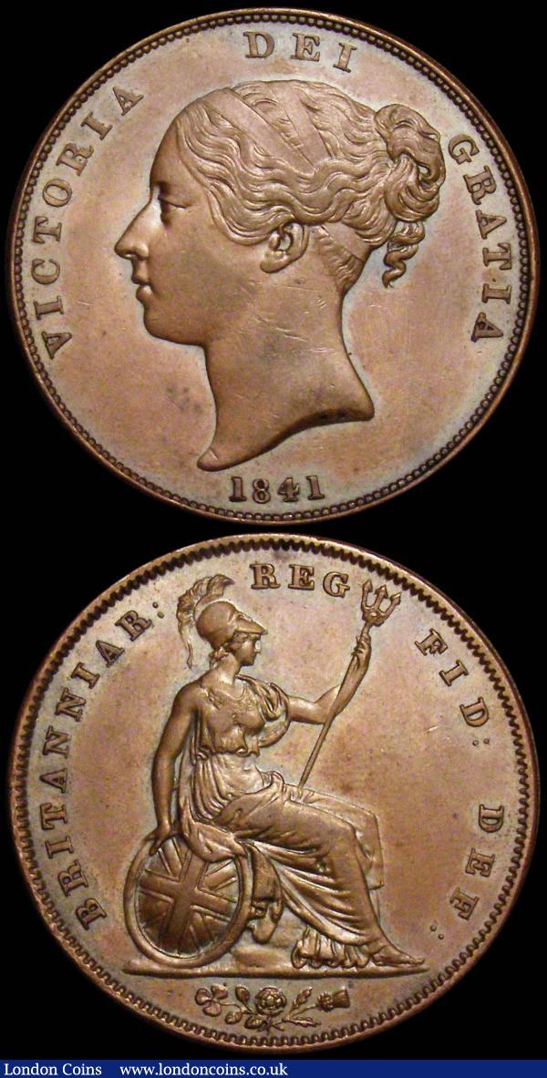 Pennies (2) 1841 REG No Colon Peck 1484 GVF, 1859 Large Date Peck 1519 NEF with some small carbon marks  : English Coins : Auction 160 : Lot 2978