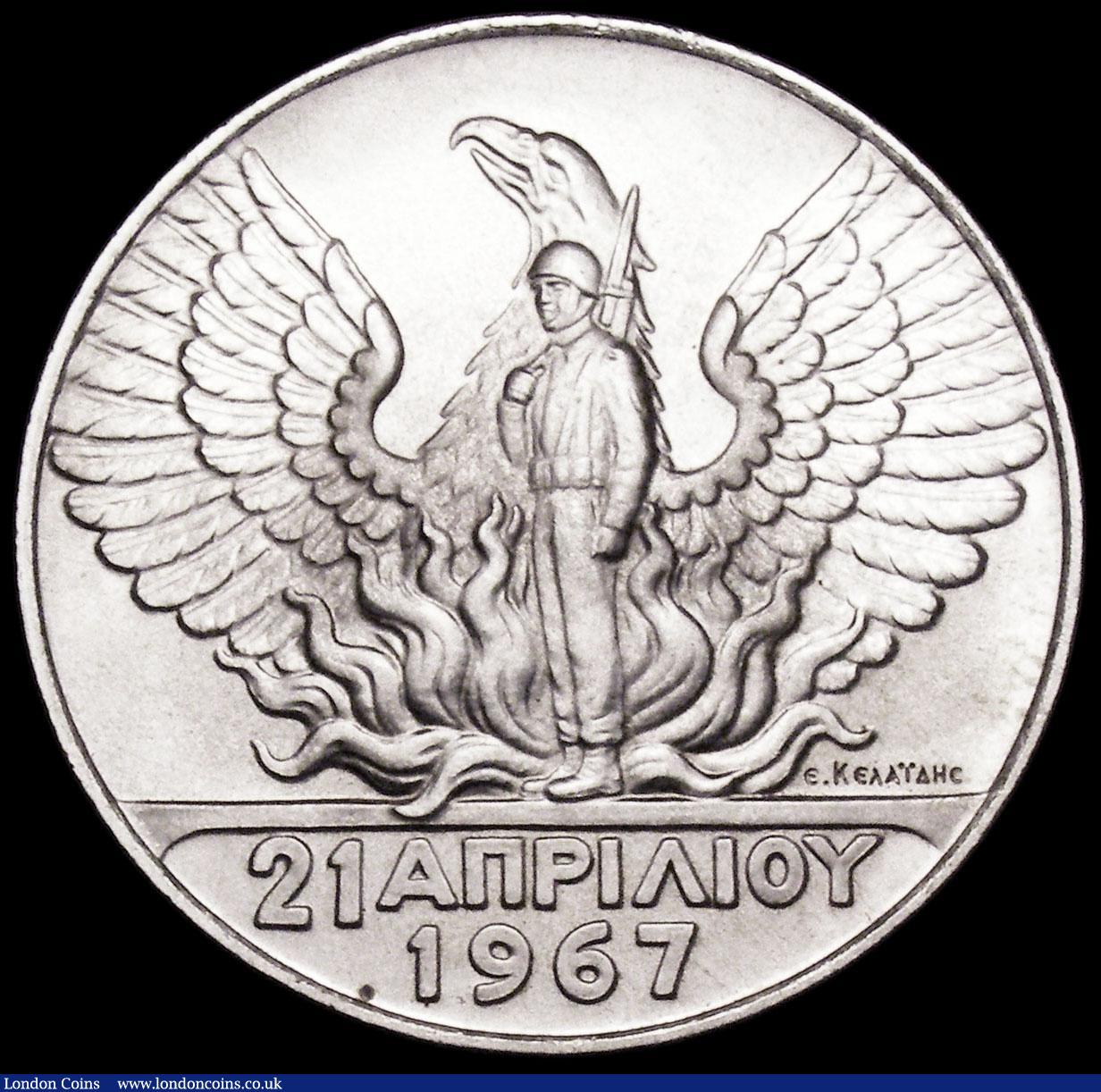 London Coins : A160 : Lot 3277 : Greece 100 Drachmai 1970 Revolution of 1967 KM#95 Lustrous UNC with small tone spots