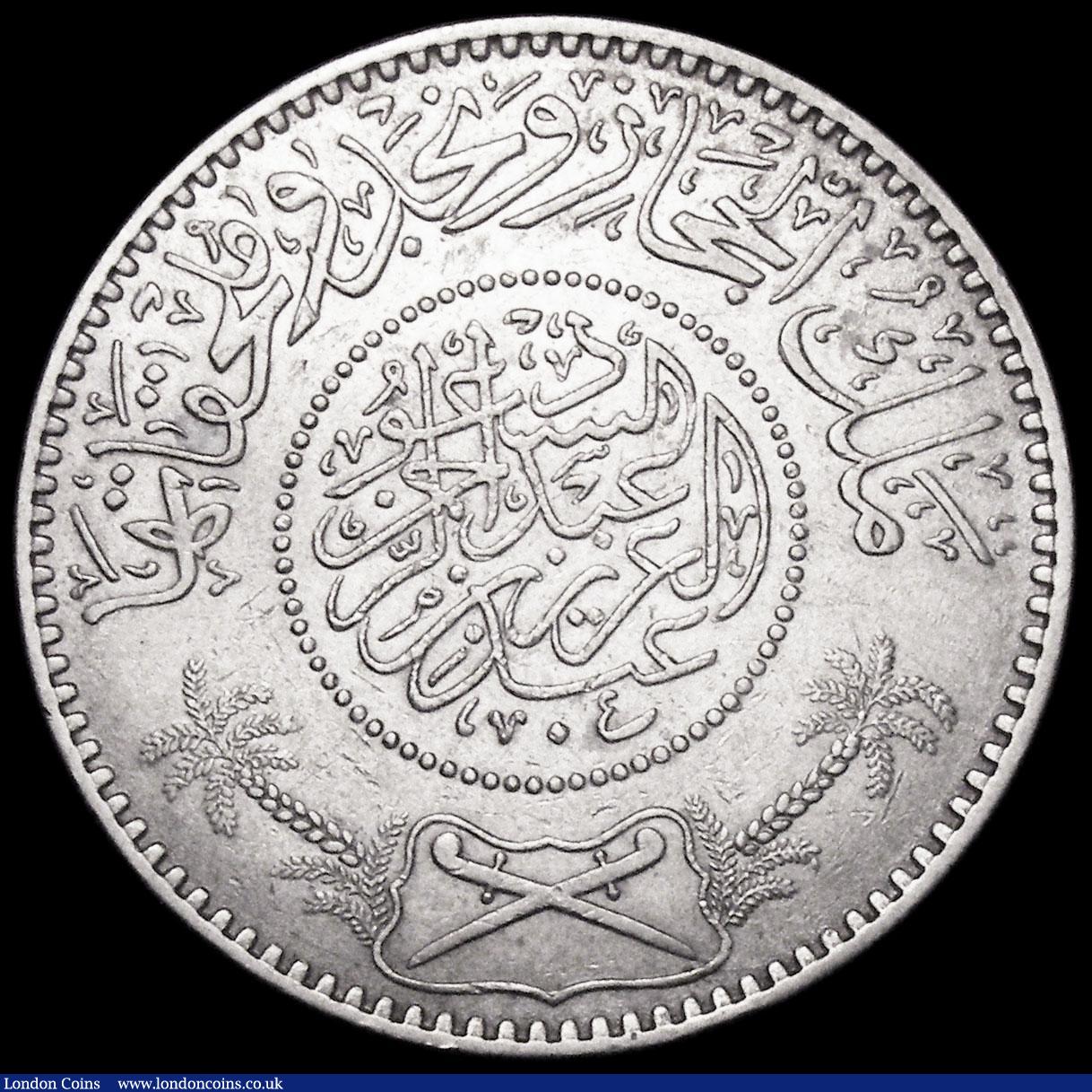 London Coins : A160 : Lot 3445 : Saudi Arabia - Hejaz and Nejd Sultanate Riyal AH1348 (1926) KM#12 EF with some contact marks