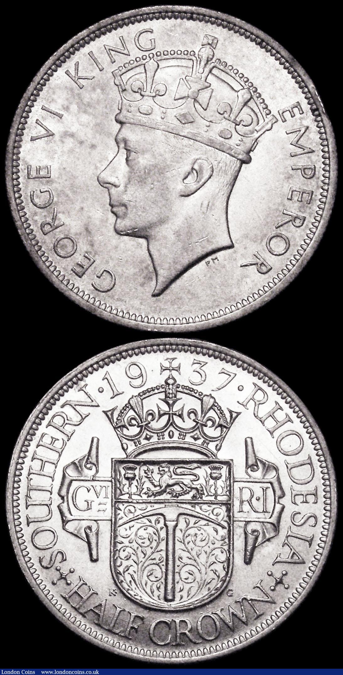 London Coins : A160 : Lot 3449 : Southern Rhodesia (2) Halfcrown 1937 KM#15 EF, Two Shillings 1937 KM#12 GEF/AU and lustrous