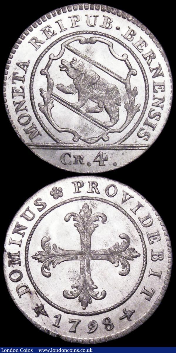 Swiss Cantons (2) Bern 4 Kreuzer 1798 KM#87 Lustrous UNC, Geneva 25 Centimes 1847 Billon A-B KM#135 UNC and lustrous with a few small spots : World Coins : Auction 160 : Lot 3472