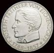 London Coins : A160 : Lot 1105 : Germany - Federal Republic 5 Mark 1957J Von Eichendorf KM#117 GEF/UNC one tiny edge nick