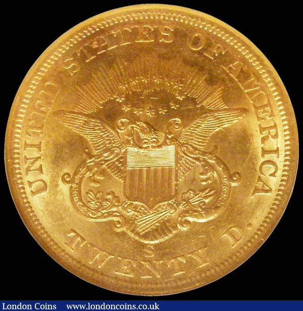 USA Twenty Dollars 1861S NGC MS61 rare thus : World Coins : Auction 160 : Lot 1295