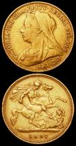 London Coins : A160 : Lot 2194 : Half Sovereigns (2) 1897 Marsh 492 Near Fine/Fine, 1900 Marsh 495 VG/Near Fine