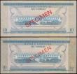 London Coins : A160 : Lot 285 : Congo Democratic Republic National Bank 10 Makuta (2) SPECIMEN, dated 1967 series A000000 No.128 ink...