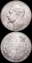 London Coins : A160 : Lot 3123 : Bulgaria (2) 5 Leva 1892KB KM#15 VF, 1894KB KM#18 VF 