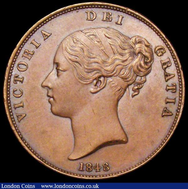 Penny 1848 Plain date Peck 1496 EF : English Coins : Auction 161 : Lot 2883