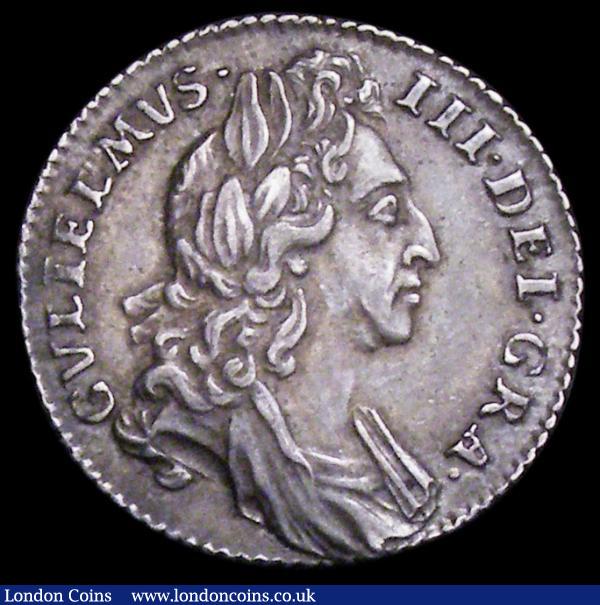 Sixpence 1696 First Bust. Early Harp, Second L over M in GVLIELMVS and T over E in ET, unlisted by ESC, Bull or Spink GVF/VF toned, unusual and worthy of further study for the Sixpence specialist : English Coins : Auction 161 : Lot 2903