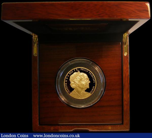 Ten Pounds 2017 Queen Elizabeth II and Prince Philip Platinum Wedding Anniversary - 70 Years of Marriage Gold Proof S.M10 FDC in the Royal Mint box of issue with certificate, number 92 of just 175 issued, 170 in this format : English Cased : Auction 161 : Lot 724