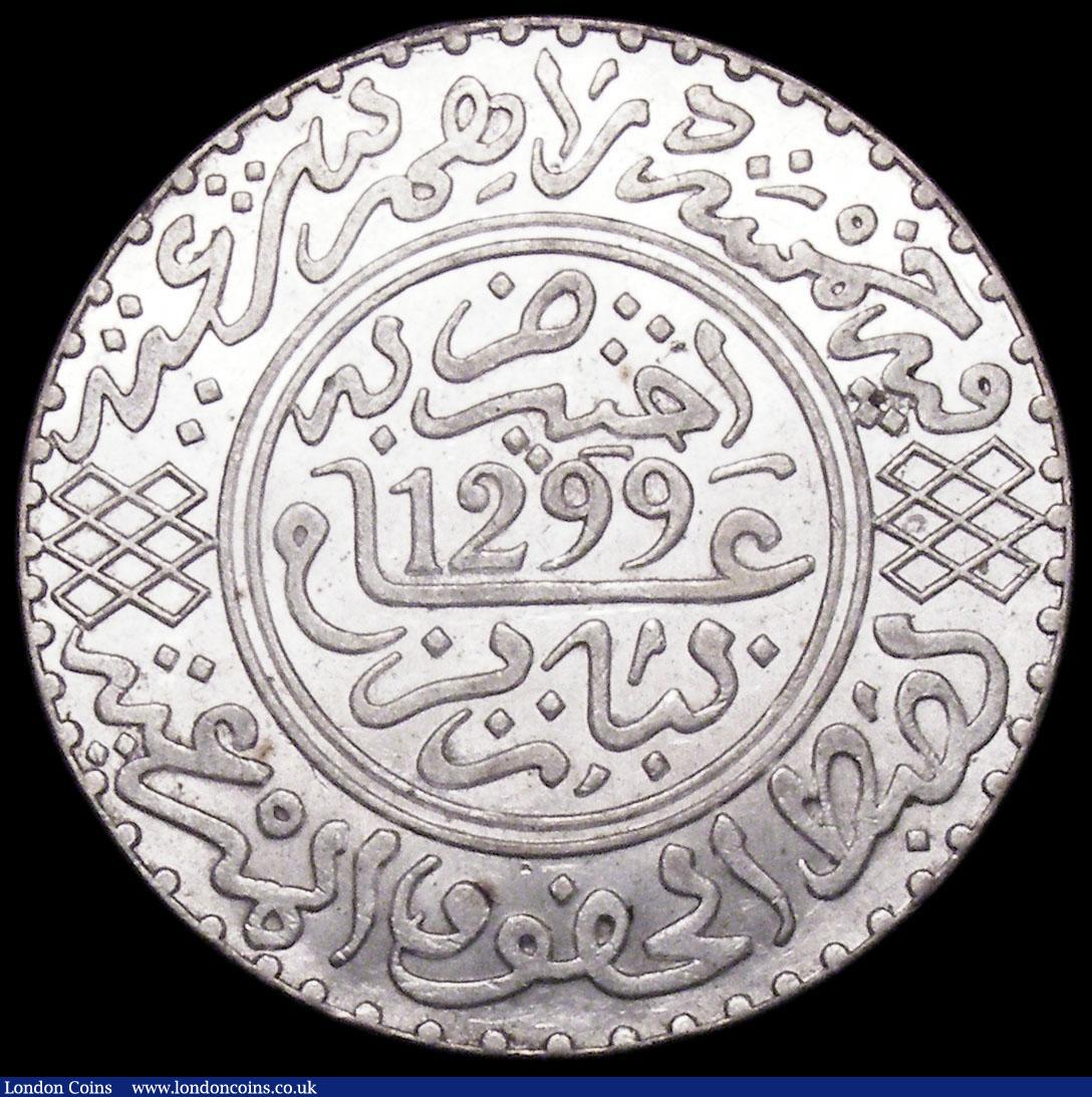 London Coins : A161 : Lot 1276 : Morocco 5 Dirhams AH1299 Paris Mint Y#7 Lustrous UNC with a few flecks of toning