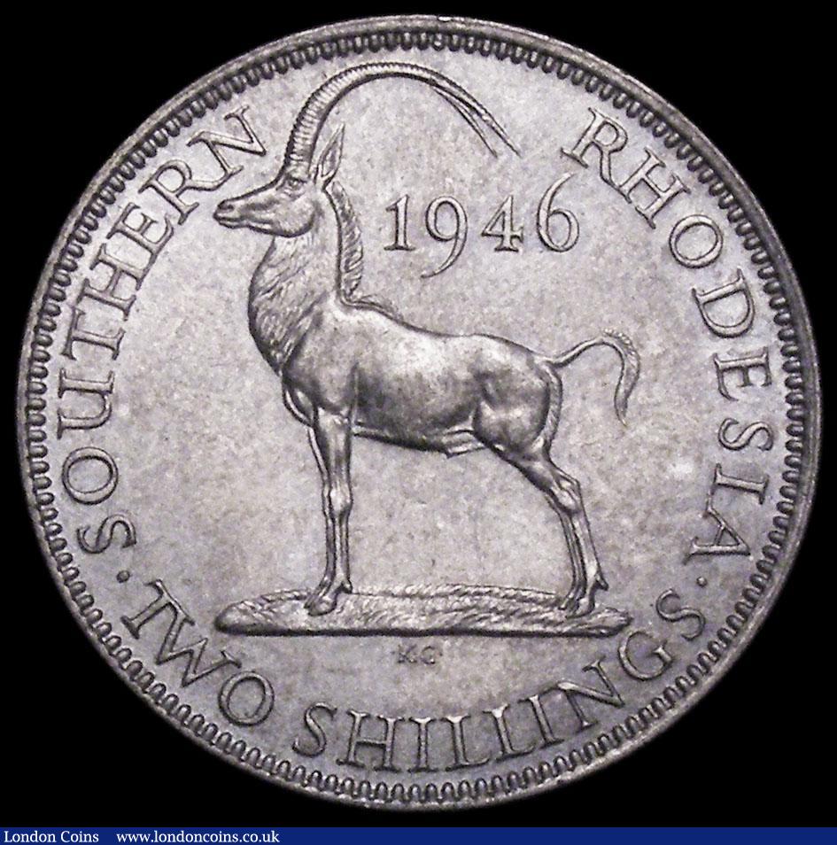 London Coins : A161 : Lot 1355 : Southern Rhodesia Two Shillings 1946 KM#19a AU/UNC and attractively toned