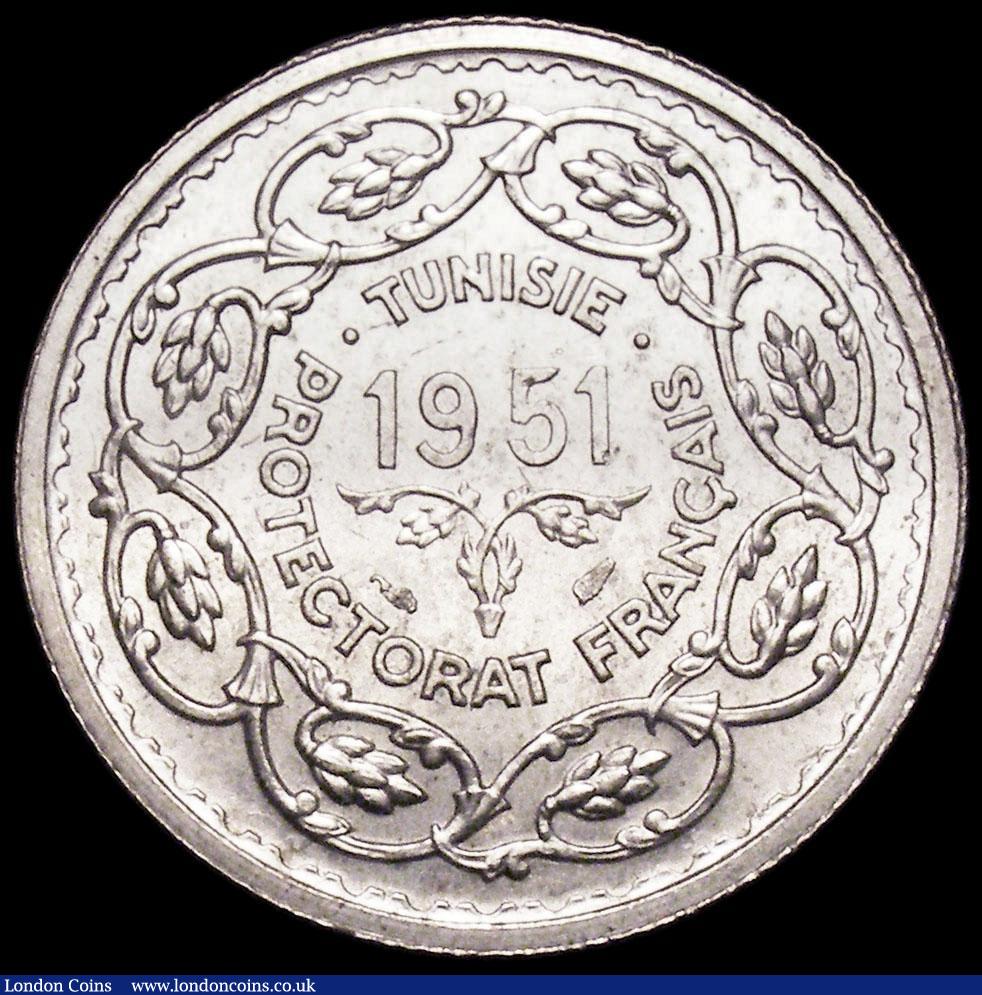 London Coins : A161 : Lot 1376 : Tunisia 10 Francs 1951 (AH1371) Medallic Coinage X#1 UNC and lustrous with some light contact marks,...
