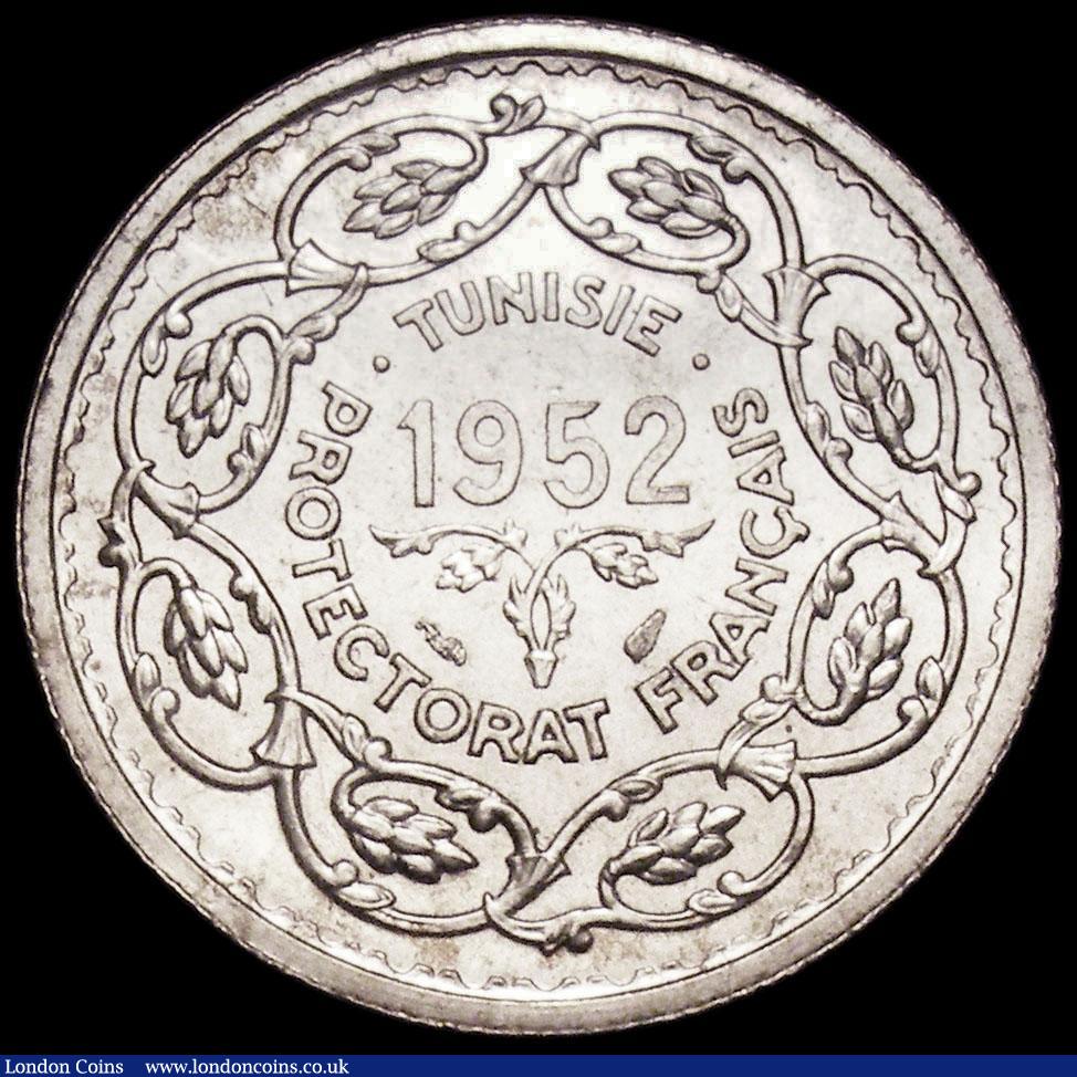 London Coins : A161 : Lot 1377 : Tunisia 10 Francs 1952 (AH1372) Medallic Coinage X#1 UNC and lustrous with some light contact marks,...