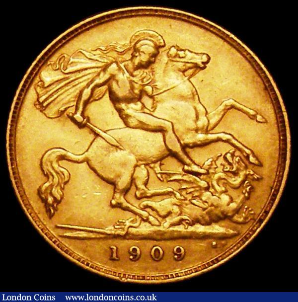 Half Sovereign 1909 Marsh 512 NVF the obverse with some scratches and a small stain : English Coins : Auction 161 : Lot 1648